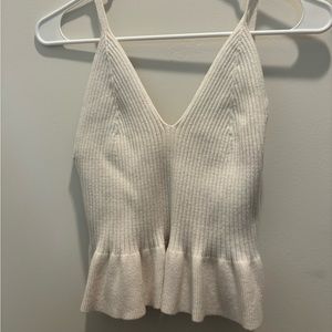 White Knit Crop Top